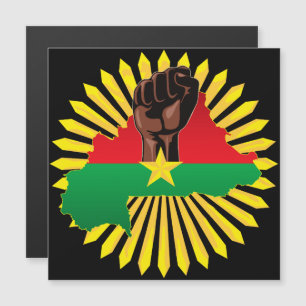 Burkina Faso Karte, Flagge und Revolution Fest Magneteinladung
