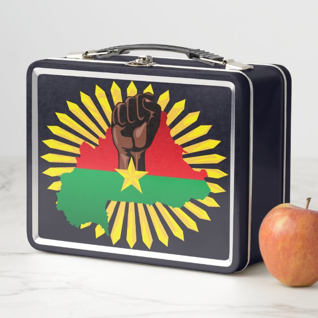 Burkina Faso Karte, Flagge und Revolution Fest Metall Brotdose (Beispiel)