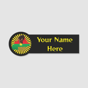 Burkina Faso Karte, Flagge und Revolution Fest Namensschild