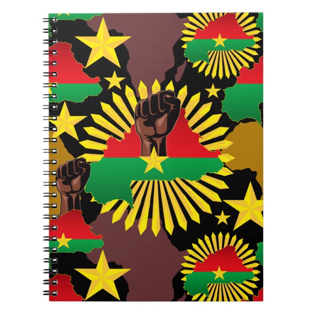 Burkina Faso Karte, Flagge und Revolution Fest Notizblock (Vorderseite)