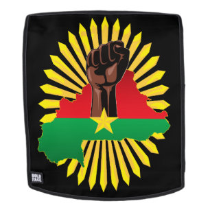 Burkina Faso Karte, Flagge und Revolution Fest Rucksack