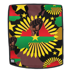 Burkina Faso Karte, Flagge und Revolution Fest Rucksack
