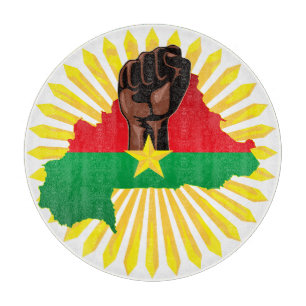 Burkina Faso Karte, Flagge und Revolution Fest Schneidebrett