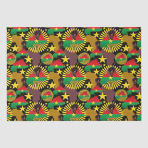 Burkina Faso Karte, Flagge und Revolution Fest Seidenpapier