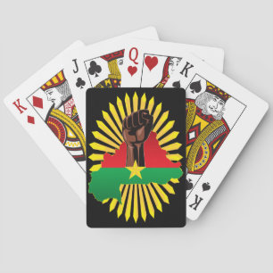 Burkina Faso Karte, Flagge und Revolution Fest Spielkarten
