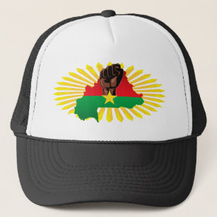 Burkina Faso Karte, Flagge und Revolution Fest Truckerkappe