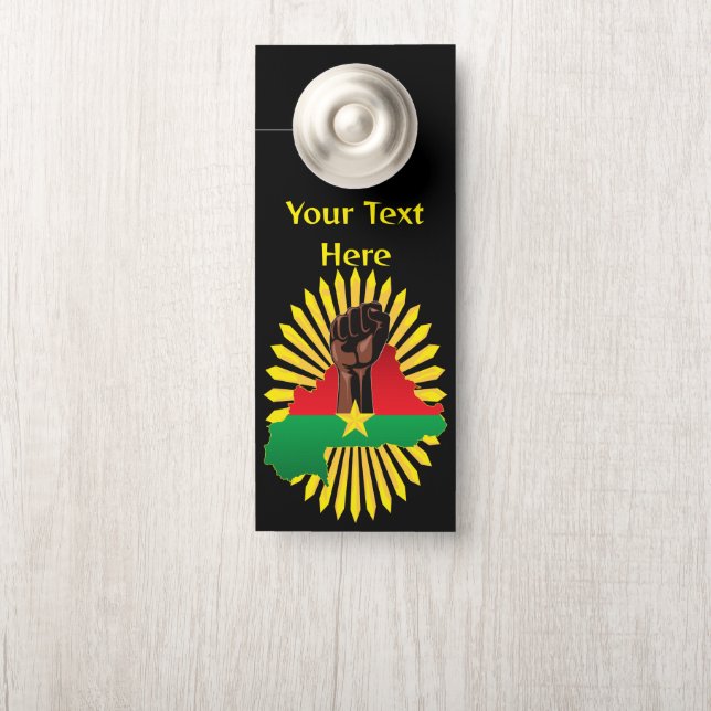 Burkina Faso Karte, Flagge und Revolution Fest Türanhänger (Auf Knauf)