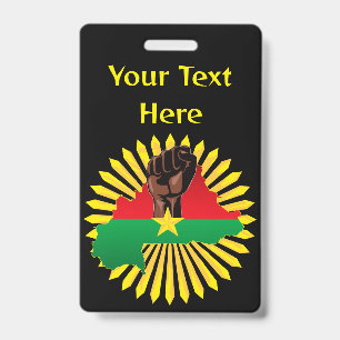 Burkina Faso Karte, Flagge und Revolutionsfaust Ausweis