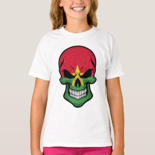 Burkina Faso lächelnde Schädelflagge T-Shirt