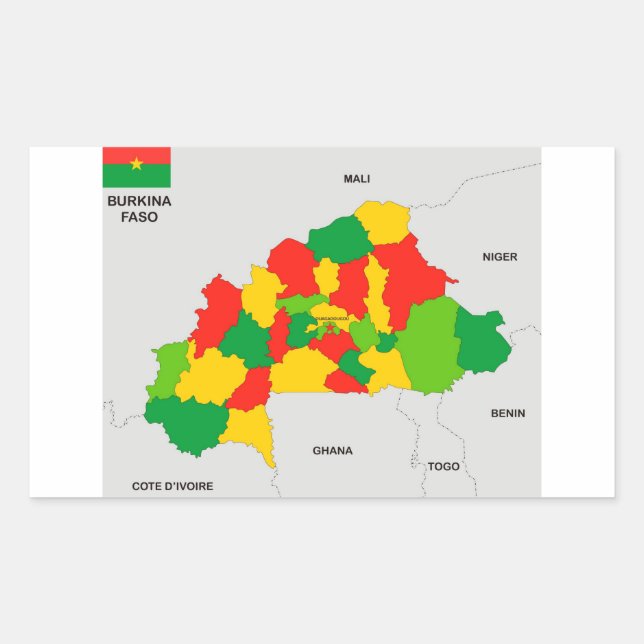 Burkina Faso Länderflagge Rechteckiger Aufkleber (Vorderseite)