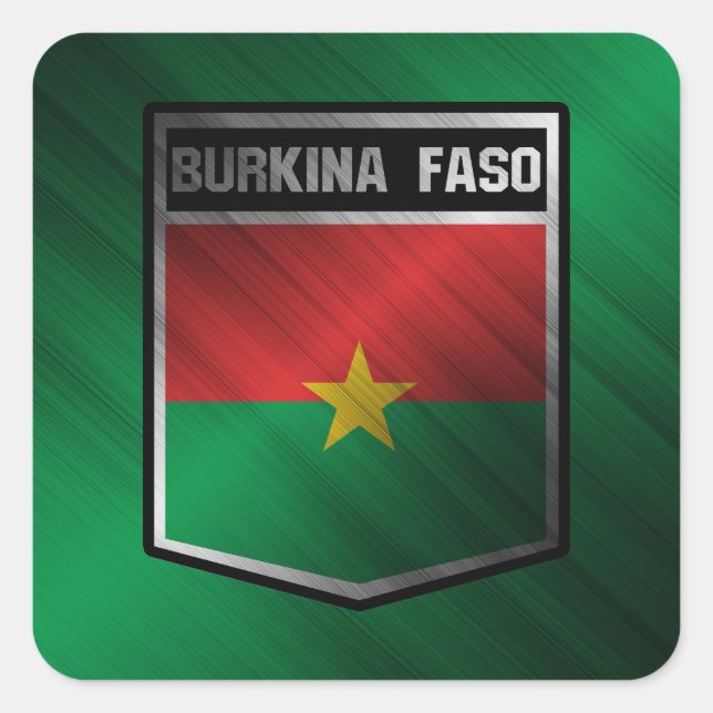 Burkina Faso Quadratischer Aufkleber (Vorderseite)