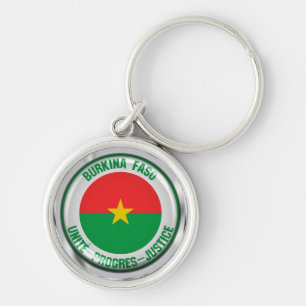 Burkina Faso RundEmblem Schlüsselanhänger