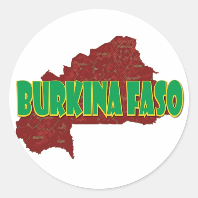 Burkina Faso Runder Aufkleber (Vorderseite)