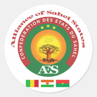 Burkina, Mali und Niger, Allianz der Sahel-Staaten Runder Aufkleber