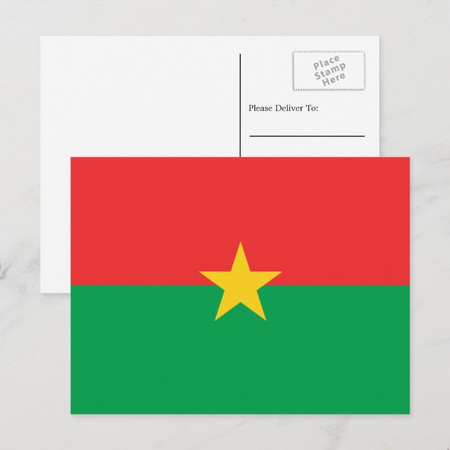 Burkinabé-Flagge, Flagge Burkina Fasos Postkarte (Vorne/Hinten)