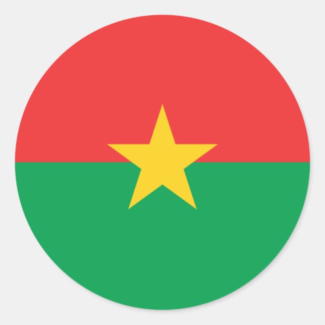 Burkinabé-Flagge, Flagge Burkina Fasos Runder Aufkleber (Vorderseite)