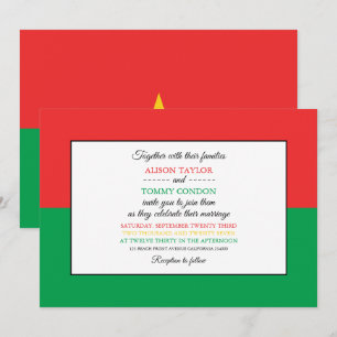 Burkinabé-Flagge, Flagge von Burkina Faso Hochzeit Einladung