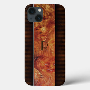 Burl Wood Look Mit Monogramm iPad Air Hüllen