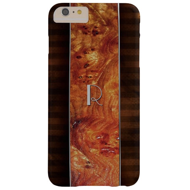Burl Wood Look Mit Monogramm iPhone 6 Plus Fall Case-Mate iPhone Hülle (Rückseite)