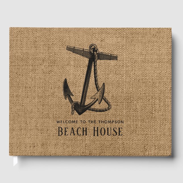 Burlap Anchor Beach House Gästebuch (Vorderseite)