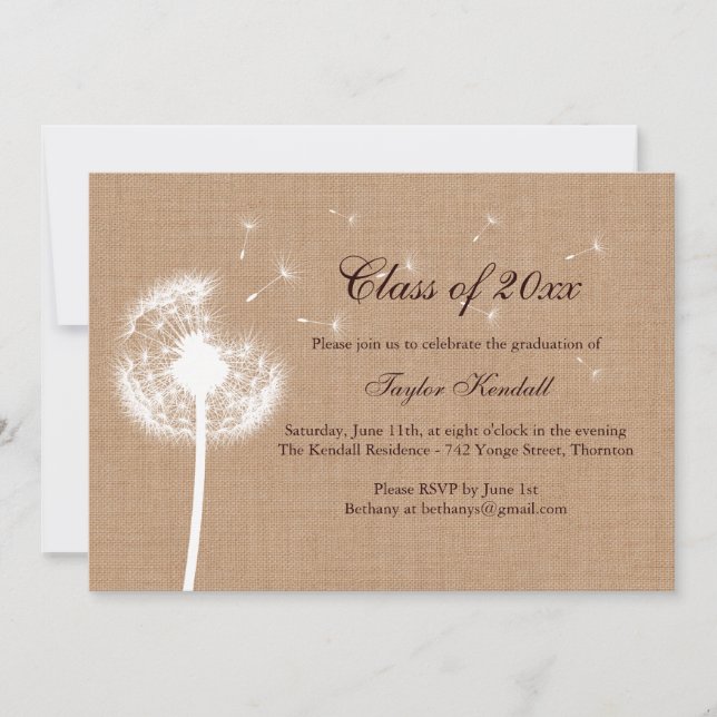 Burlap Best wünscht Abschluss Einladung (Vorderseite)