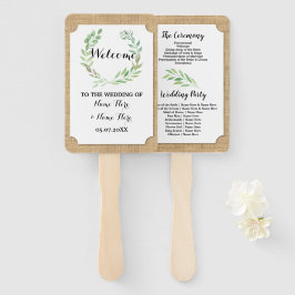 Burlap-Blätter Wreath-Hochzeit im Herbst-Programml Fächer