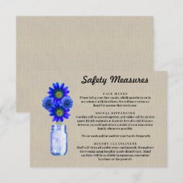Burlap Blue Floral Mason Jar Sicherheitsmaßnahmen Begleitkarte