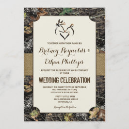 Burlap + Camouflage der Hirschjagd Hochzeitsaufent Einladung