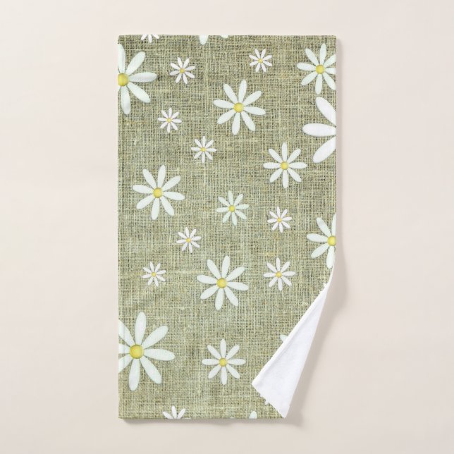 Burlap Daisy (Serviette à main)
