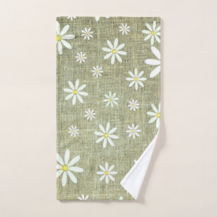 Burlap Daisy Handtuch