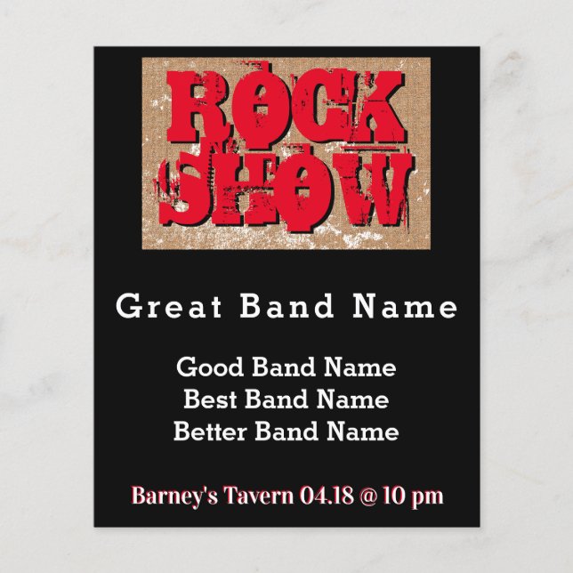 Burlap Distressed Personalisiert Rock Show Grunge  Flyer (Vorne)