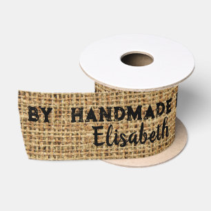 Burlap-Handmade by Add Name Fabric Labels zu schne Satinband