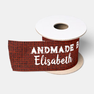 Burlap-Handmade by Add Name Fabric Labels zu schne Satinband
