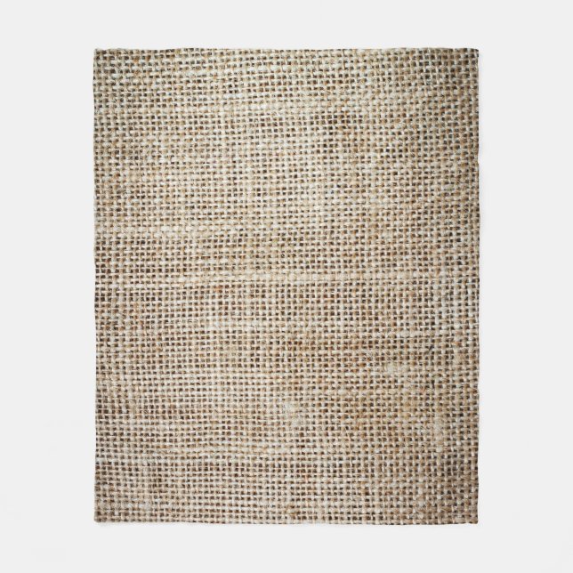 Burlap Hessian Hintergrundtextur Fleecedecke (Vorderseite)