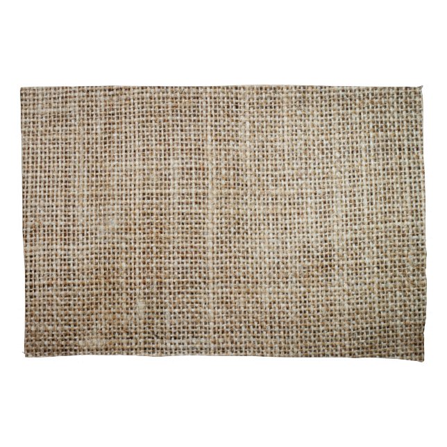Burlap Hessian Hintergrundtextur Kissenbezug (Vorderseite)