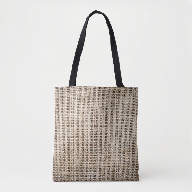 Burlap Hessian Hintergrundtextur Tasche (Vorderseite)