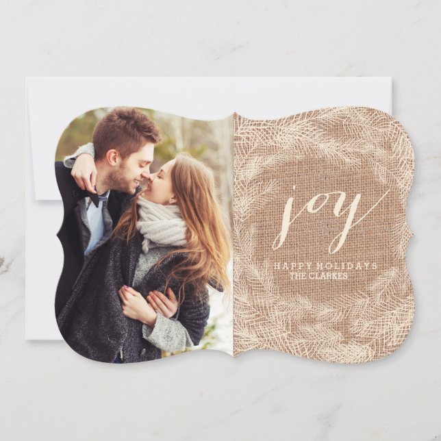 BURLAP HIVER | JOY | CARTE DE VACANCES ÉLÉGANTE (Devant)