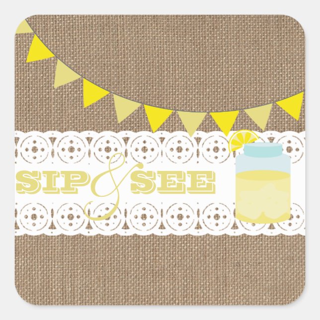 Burlap Inspiré Lémonade Sip Et Voir Sticker (Devant)