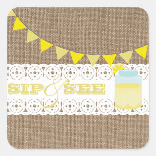 Burlap Inspiriert Limonade Sip and See Aufkleber