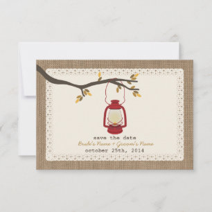 Burlap-Inspiriert Ölseeschwalbe Save the Date