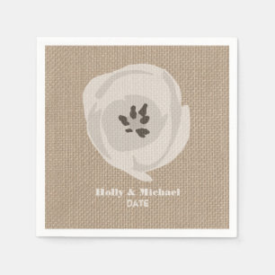 Burlap Inspiriert White Tulip Wedding Napkins Serviette