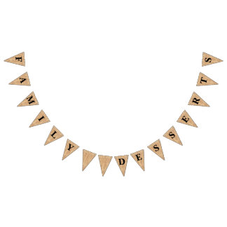 Burlap Jute Bunting "Family Desserts" Wimpelkette