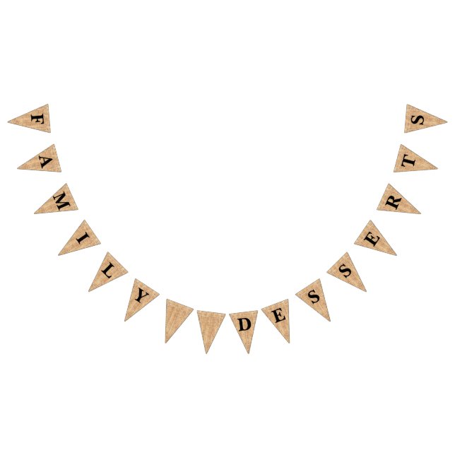 Burlap Jute Bunting "Family Desserts" Wimpelkette (Alle)