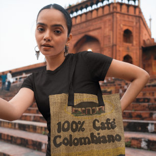 BURLAP KAFFEE BAG (IMITATE) TASCHE PURSE CROSS BOD