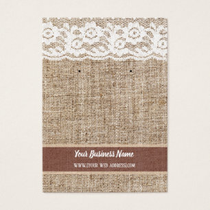 Burlap Lace Custom Earring Card