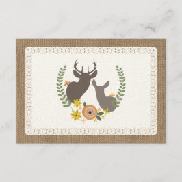 Burlap & Lace Inspiriert Fall Floral Hirsche UAWG RSVP Karte