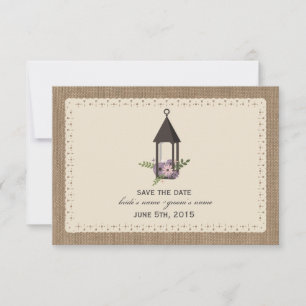 Burlap Lace Inspiriert Floral Lantern Save the Dat Save The Date