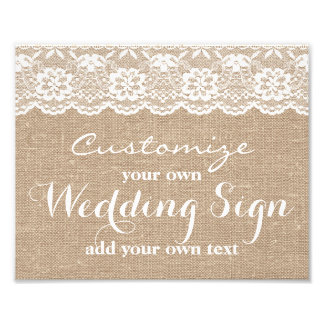 Burlap & Lace - Passen Sie Ihr eigenes Hochzeitsze Fotodruck
