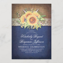 Burlap Lace und Sunflower Navy Rustikale Hochzeit