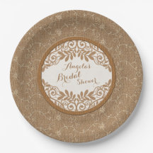 Burlap Lace Wood Rustic Wedding Brautparty